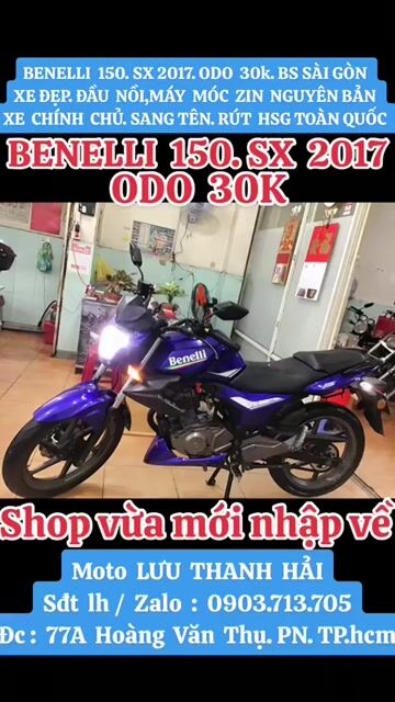 BENELLI 150.SX 2017.XE ĐẸP.MÁY MÓC ZIN NGUYÊN BẢN. Mua bán Xe máy tại Quận Phú Nhuận Tp Hồ Chí Minh được đăng bởi MOTO LUU THANH HAI  77A hình 1