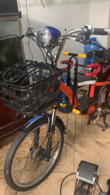 Xe đạp điện màu Cam. Mua bán Xe đạp tại Thành phố Mỹ Tho Tiền Giang được đăng bởi NGUYEN HONG HAN hình 1