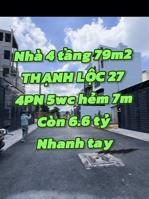 Mua bán Nhà ở Quận 12 Tp Hồ Chí Minh diện tích 80 m² giá 6,6 tỷ
