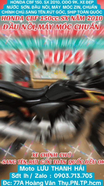 CBF 150cc,CHÍNH HÃNG HONDA,SX NĂM 2010,ZIN 100%. Mua bán Xe máy tại Quận Phú Nhuận Tp Hồ Chí Minh được đăng bởi MOTO LUU THANH HAI  77A hình 1