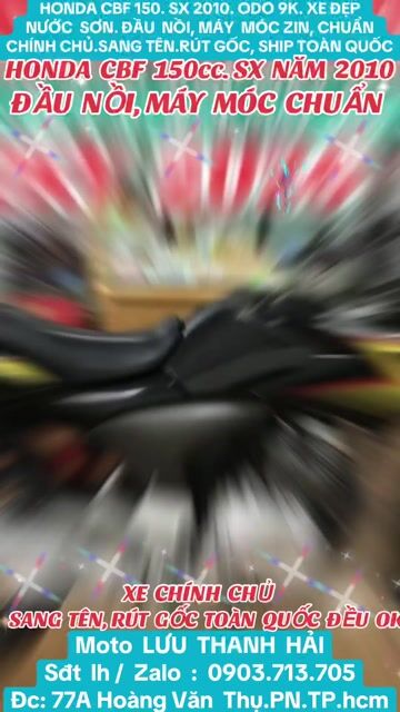CBF 150cc,CHÍNH HÃNG HONDA,SX NĂM 2010,ZIN 100%. Mua bán Xe máy tại Quận Phú Nhuận Tp Hồ Chí Minh được đăng bởi MOTO LUU THANH HAI  77A hình 1