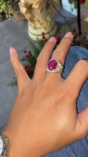 Nhẫn nam Ruby máu. Mua bán Phụ kiện thời trang khác tại Huyện Hóc Môn Tp Hồ Chí Minh được đăng bởi Đông Phan hình 1