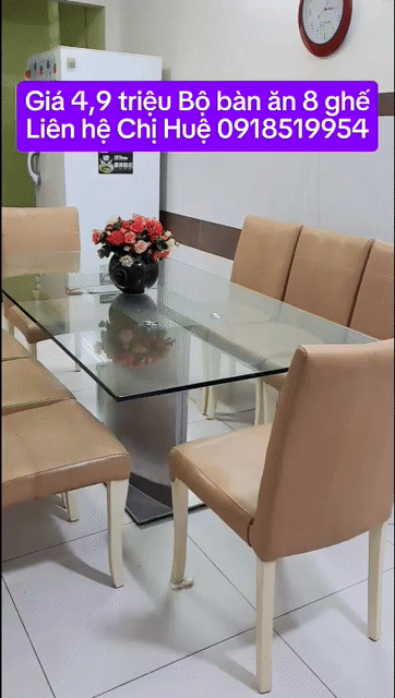 Bộ bàn ăn 8 ghế sang trọng còn mới 80%. Mua bán Bàn ghế tại Quận Tân Bình Tp Hồ Chí Minh được đăng bởi Kim Huệ hình 1