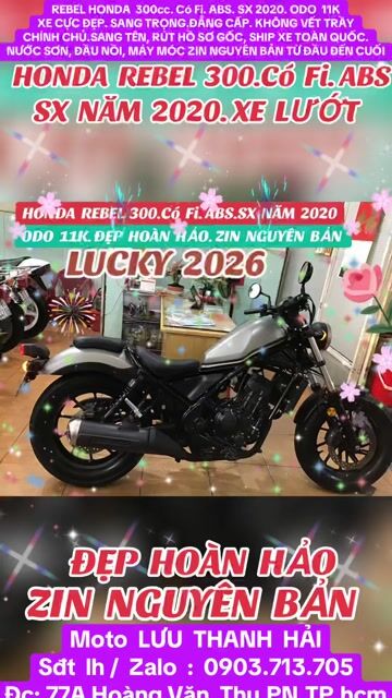 REBEL HONDA 300,SX 2020,CỰC KỲ ĐẸP. ODO 11K. ZIN. Mua bán Xe máy tại Quận Phú Nhuận Tp Hồ Chí Minh được đăng bởi MOTO LUU THANH HAI  77A hình 1