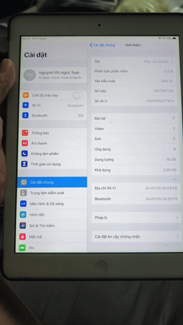 Apple iPad Air 16GB Trắng. Mua bán Máy tính bảng tại Quận Bình Tân Tp Hồ Chí Minh được đăng bởi tâm nguyen hình 1