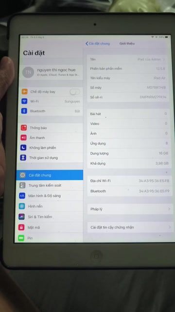 Apple iPad Air 16GB Trắng. Mua bán Máy tính bảng tại Quận Bình Tân Tp Hồ Chí Minh được đăng bởi tâm nguyen hình 1