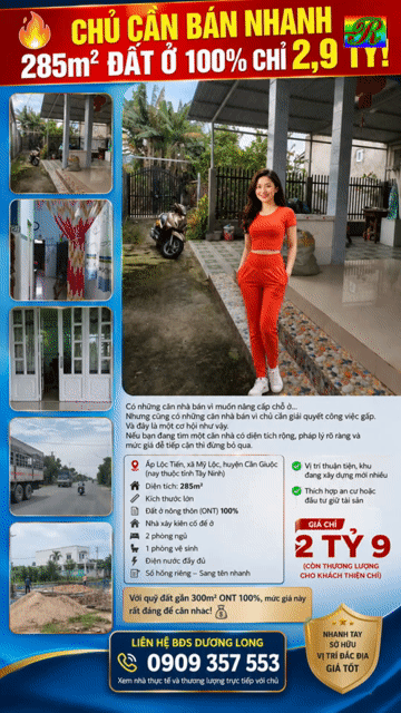 Mua bán Nhà ở Huyện Cần Giuộc Long An diện tích 285 m² giá 2,9 tỷ