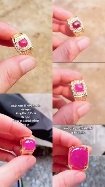 Nhẫn Nam Vàng 10k Ruby Lục Yên. Mua bán Phụ kiện thời trang khác tại Quận 1 Tp Hồ Chí Minh được đăng bởi Linh Trinh  hình 1