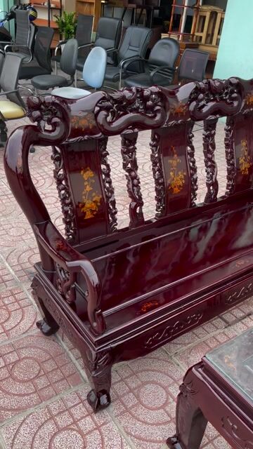 Thanh Lý Bộ Salon Gỗ Căm Xe Tay 10