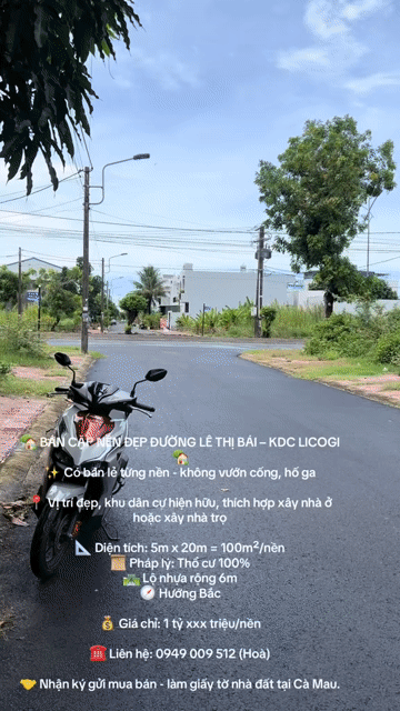 Mua bán Đất Thành phố Cà Mau Cà Mau diện tích 100 m² giá 1,45 tỷ