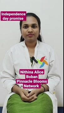 Pinnacle Blooms Network 75th Independence Day Promise by Nithina Alice Boban, Speech Therapist of Pinnacle @ Suchitra II in English