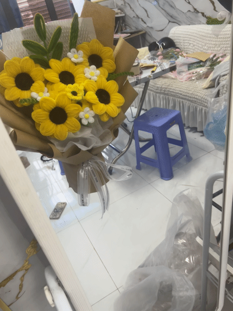 Bó hoa kẽm Hướng dương Vàng. Mua bán Cây cảnh, đồ trang trí tại Huyện Nhà Bè Tp Hồ Chí Minh được đăng bởi Kt Quỳnh Hương hình 1