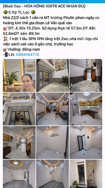 Mua bán Nhà ở Quận Bình Tân Tp Hồ Chí Minh diện tích 57 m² giá 5,1 tỷ
