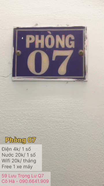 Cho thuê Phòng trọ Quận 7 Tp Hồ Chí Minh diện tích 12 m² giá 2 triệu/tháng