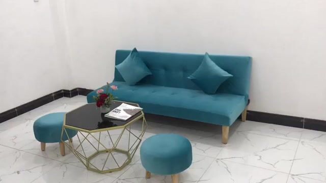 Bộ ghế Sofa bed giường màu xanh nhung ở Long An. Mua bán Bàn ghế tại Huyện Bến Lức Long An được đăng bởi Thế Giới Sofa Phước Nguyễn hình 1