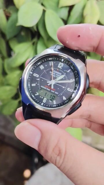 Đồng hồ Casio Wave Ceptor Nam Đen. Mua bán Đồng hồ tại Huyện Gò Công Tây Tiền Giang được đăng bởi Tuấn Trung hình 1