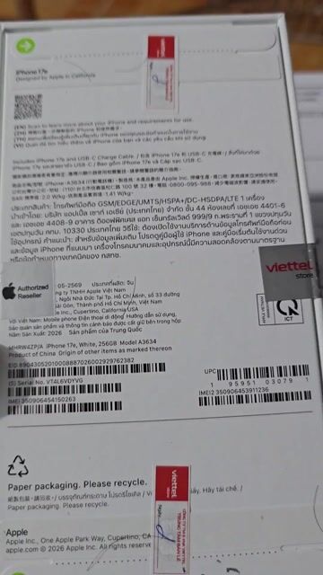 iPhone 17e 256GB Trắng. Mua bán Điện thoại tại Huyện Long Thành Đồng Nai được đăng bởi Ngô Vũ Phương  hình 1