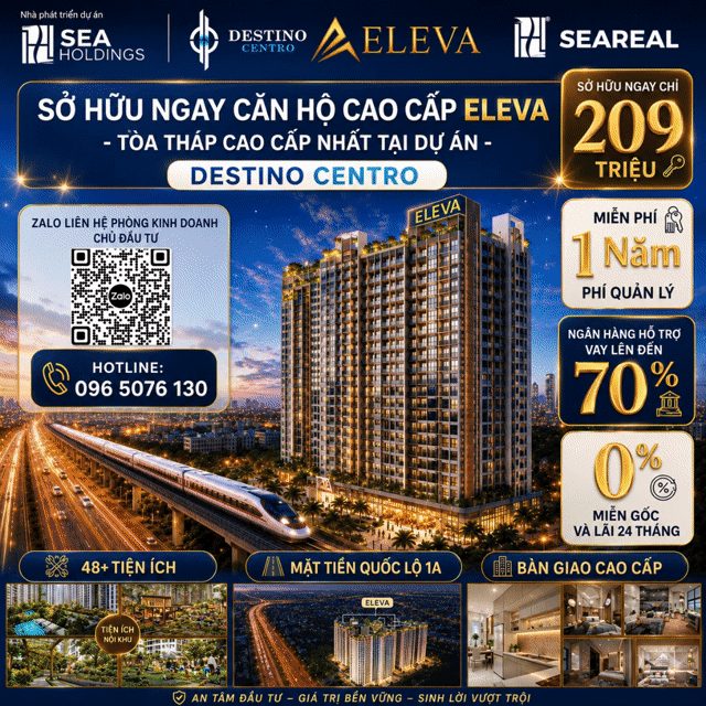 Mua bán Căn hộ Chung cư Destino Centro Huyện Bến Lức Long An diện tích 69 m² giá 2 tỷ