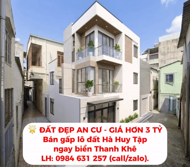 Mua bán Đất Quận Thanh Khê Đà Nẵng diện tích 68 m² giá 3,95 tỷ