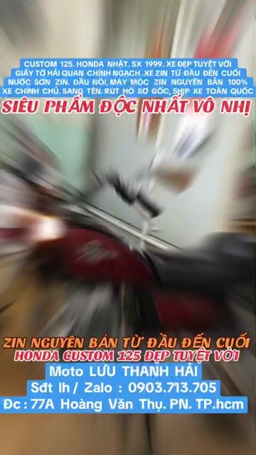 CUSTOM 125.HONDA NHẬT.SX 1999.ĐẸP TUYỆT.ZIN TỪA -Z. Mua bán Xe máy tại Quận Phú Nhuận Tp Hồ Chí Minh được đăng bởi MOTO LUU THANH HAI  77A hình 1