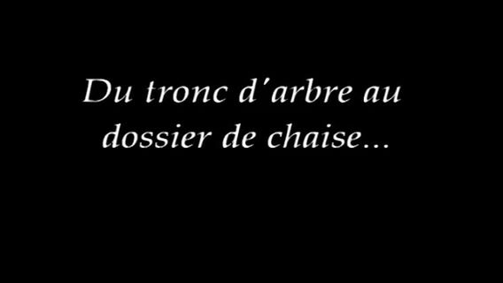 Du tronc d'arbre au dossier de chaise