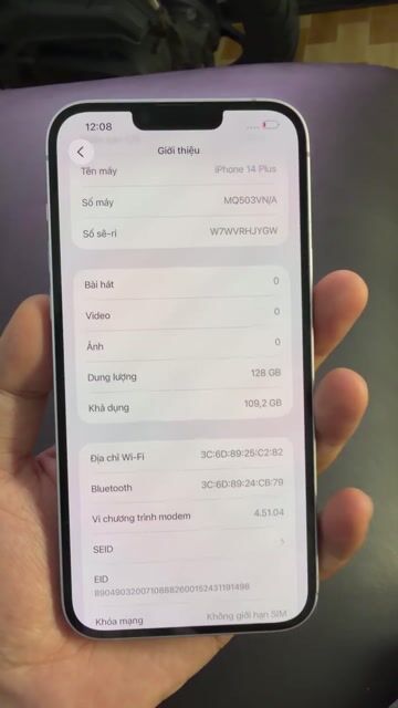 iPhone 14 Plus 128GB Trắng VNA. Mua bán Điện thoại tại Thành phố Bà Rịa Bà Rịa - Vũng Tàu được đăng bởi Trần Tùng hình 1