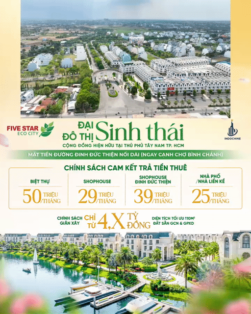 Mua bán Đất Five Star Eco City Huyện Cần Giuộc Long An diện tích 90 m² giá 4,1 tỷ