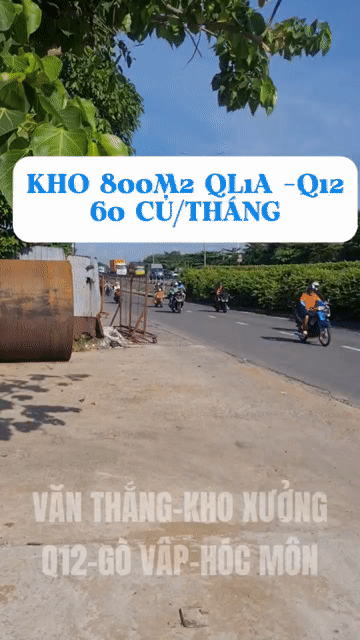 Cho thuê Văn phòng, Mặt bằng kinh doanh Quận 12 Tp Hồ Chí Minh diện tích 800 m² giá 60 triệu/tháng