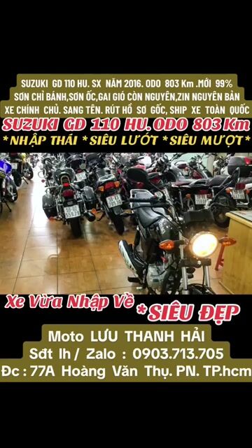 SUZUKI GD 110 HU.SX 2016. ODO 803 Km.MỚI 99%. ZIN. Mua bán Xe máy tại Quận Phú Nhuận Tp Hồ Chí Minh được đăng bởi MOTO LUU THANH HAI  77A hình 1